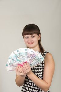 woman with money 
